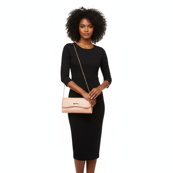 Patent Riviera Clutch Light Pink