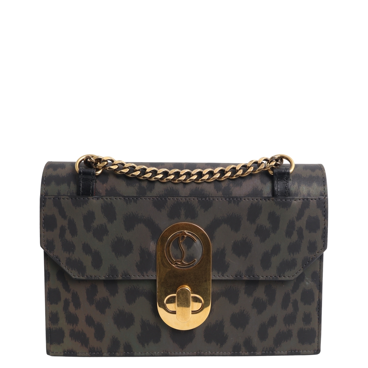 CHRISTIAN LOUBOUTIN Irridescent Leather Elisa Shoulder Bag Animal