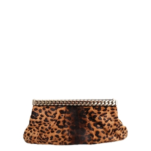 Pony Hair Clutch Leopard Print, view 3