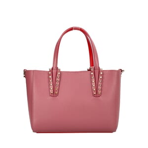Leather Mini Cabata Tote Pink, view 3