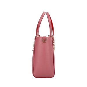 Leather Mini Cabata Tote Pink, view 5