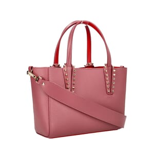 Leather Mini Cabata Tote Pink, view 2