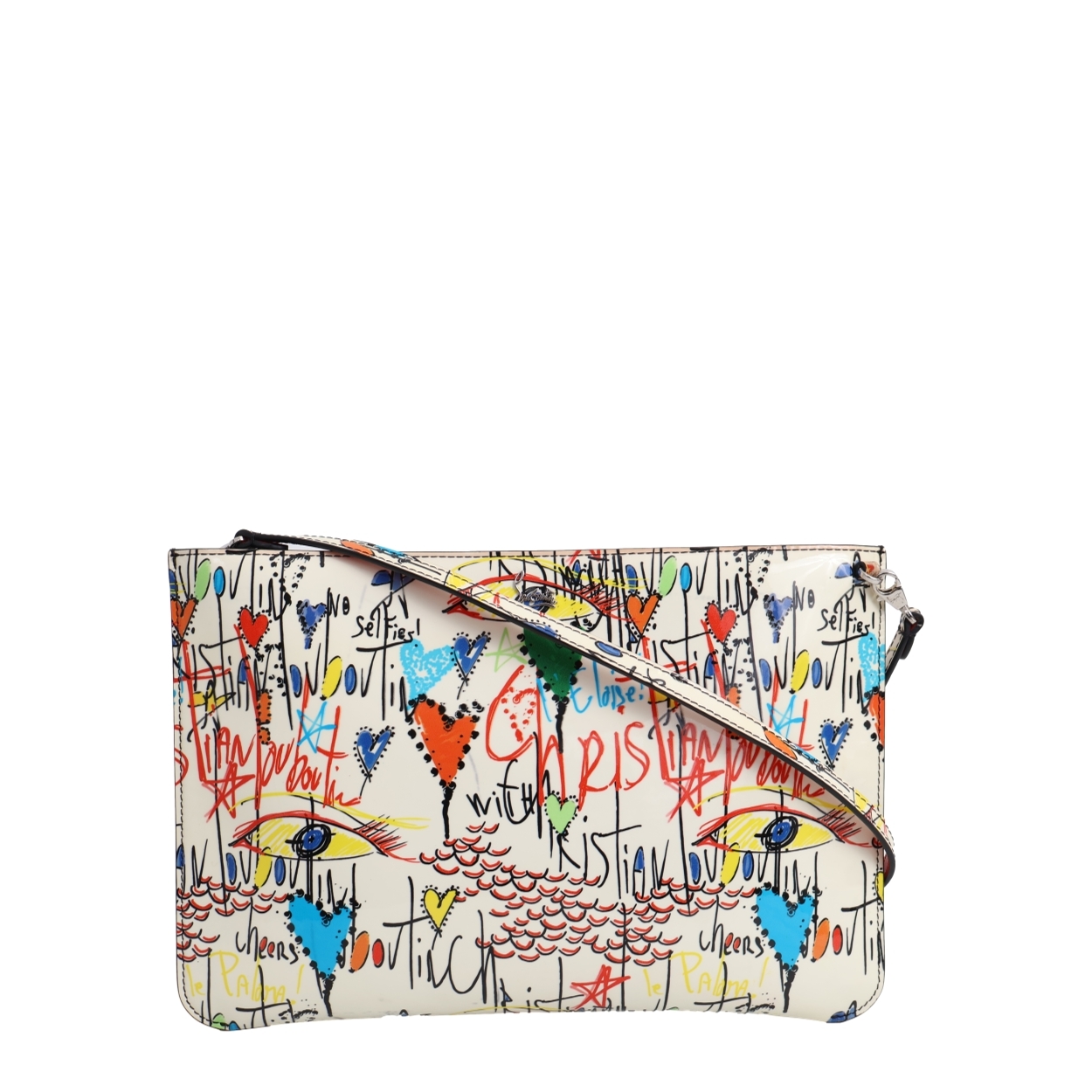 Patent Graffitti Clutch/Shoulder Bag Multicolour