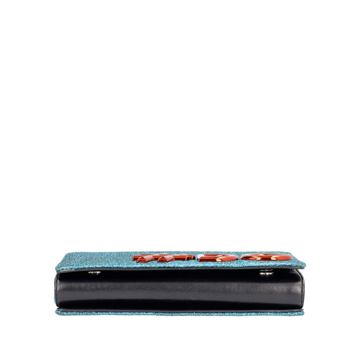 DOLCE & GABBANA Glitter Hashtag DG Shoulder Bag Turquoise