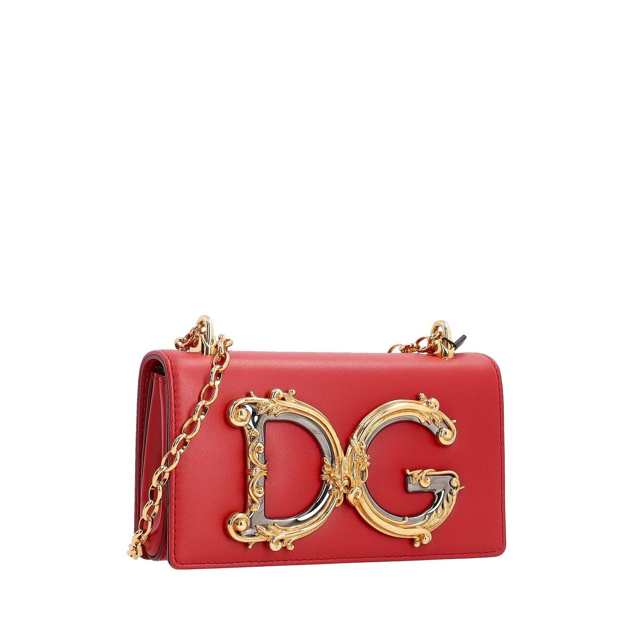 DOLCE & GABBANA Leather Mini DG Girls Shoulder Bag Red | Luxity
