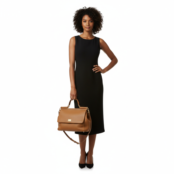 Leather Large Sicily Bag Tan