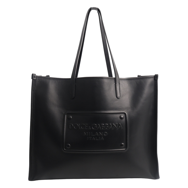 Leather Large Shopper Bag Black