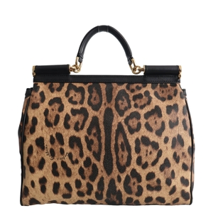 DOLCE & GABBANA Leather Large Sicily Bag Leopard Print | Luxity