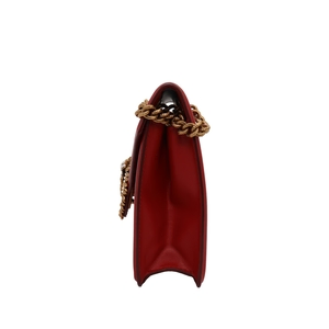 Leather Medium Devotion Shoulder Bag Red, view 5