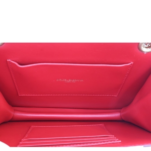 Leather Medium Devotion Shoulder Bag Red, view 7