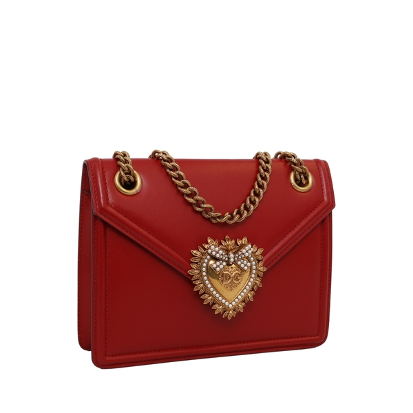 Leather Medium Devotion Shoulder Bag Red