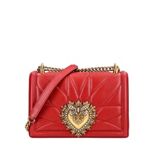 Quilted Leather Medium Devotion Shoulder Bag Red
