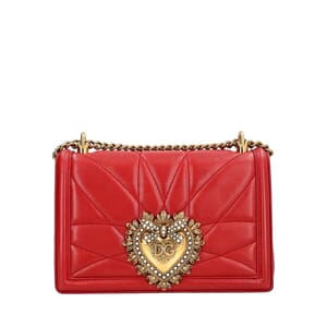 Quilted Leather Medium Devotion Shoulder Bag Red, view 5