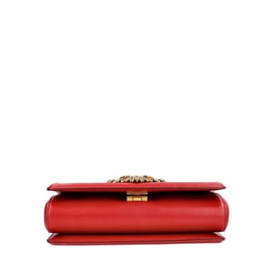 Quilted Leather Medium Devotion Shoulder Bag Red, view 7
