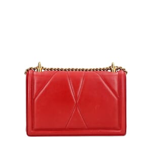 Quilted Leather Medium Devotion Shoulder Bag Red, view 2