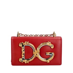 Leather DG Girls Phone Bag Red, view 5