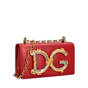 Leather DG Girls Phone Bag Red, view 2