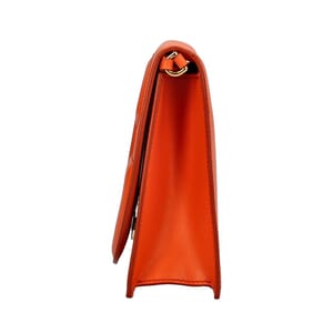 Leather DG Logo Crossbody Bag Orange, view 6