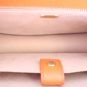 Leather DG Logo Crossbody Bag Orange, view 8