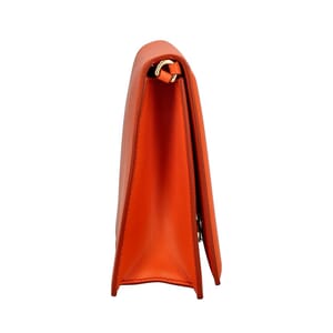 Leather DG Logo Crossbody Bag Orange, view 4