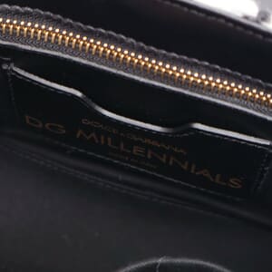 Tweed/Leather DG Millenials Shoulder Bag Black, view 9