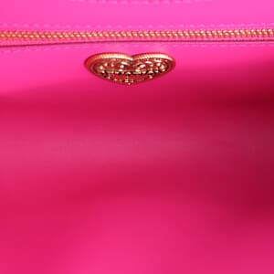 Leather Quilted Devotion Medium Shoulder Bag Pink, view 8