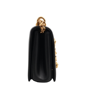 Leather DG Girls Shoulder Bag Black, view 3