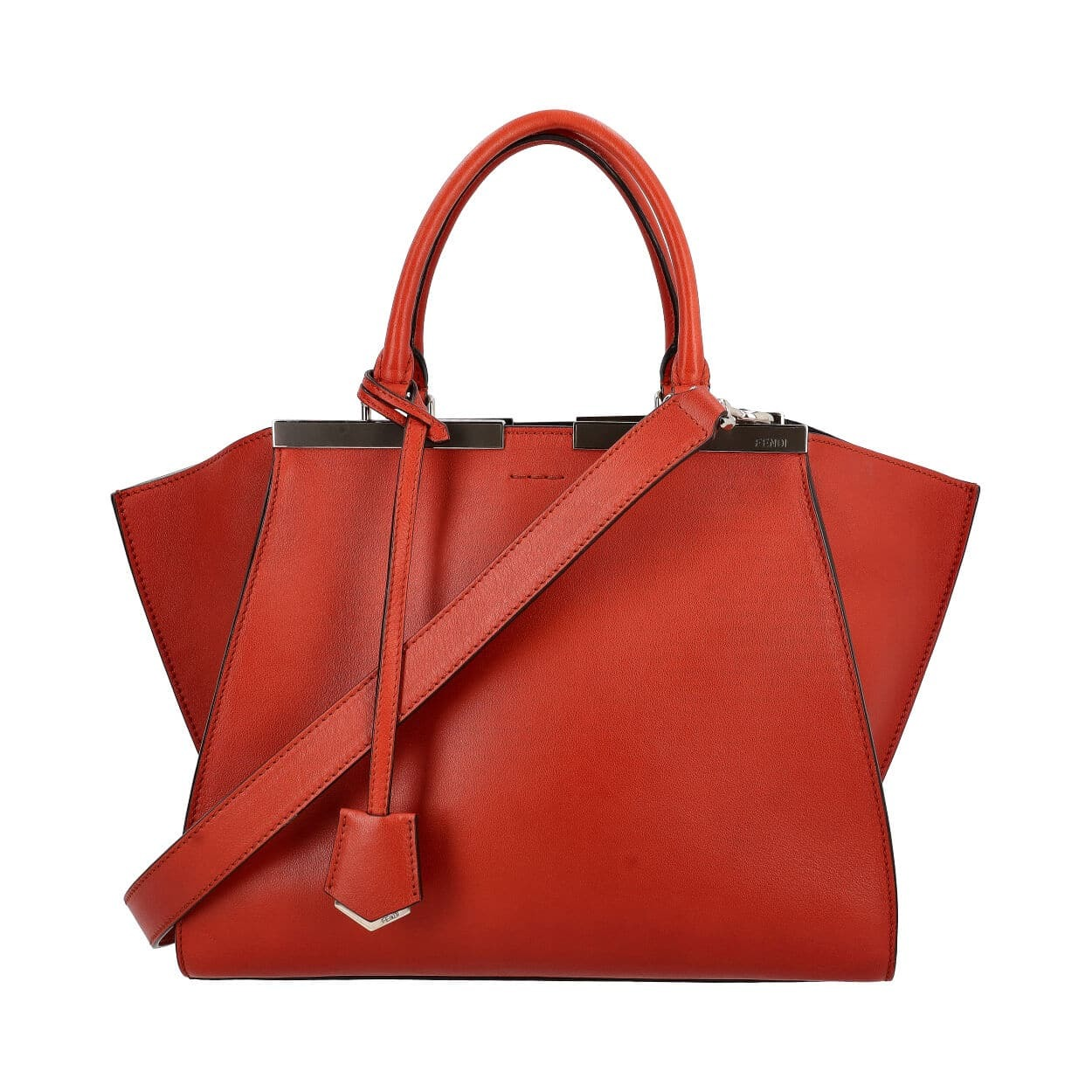 FENDI Leather 3 Jours Tote Red | Luxity