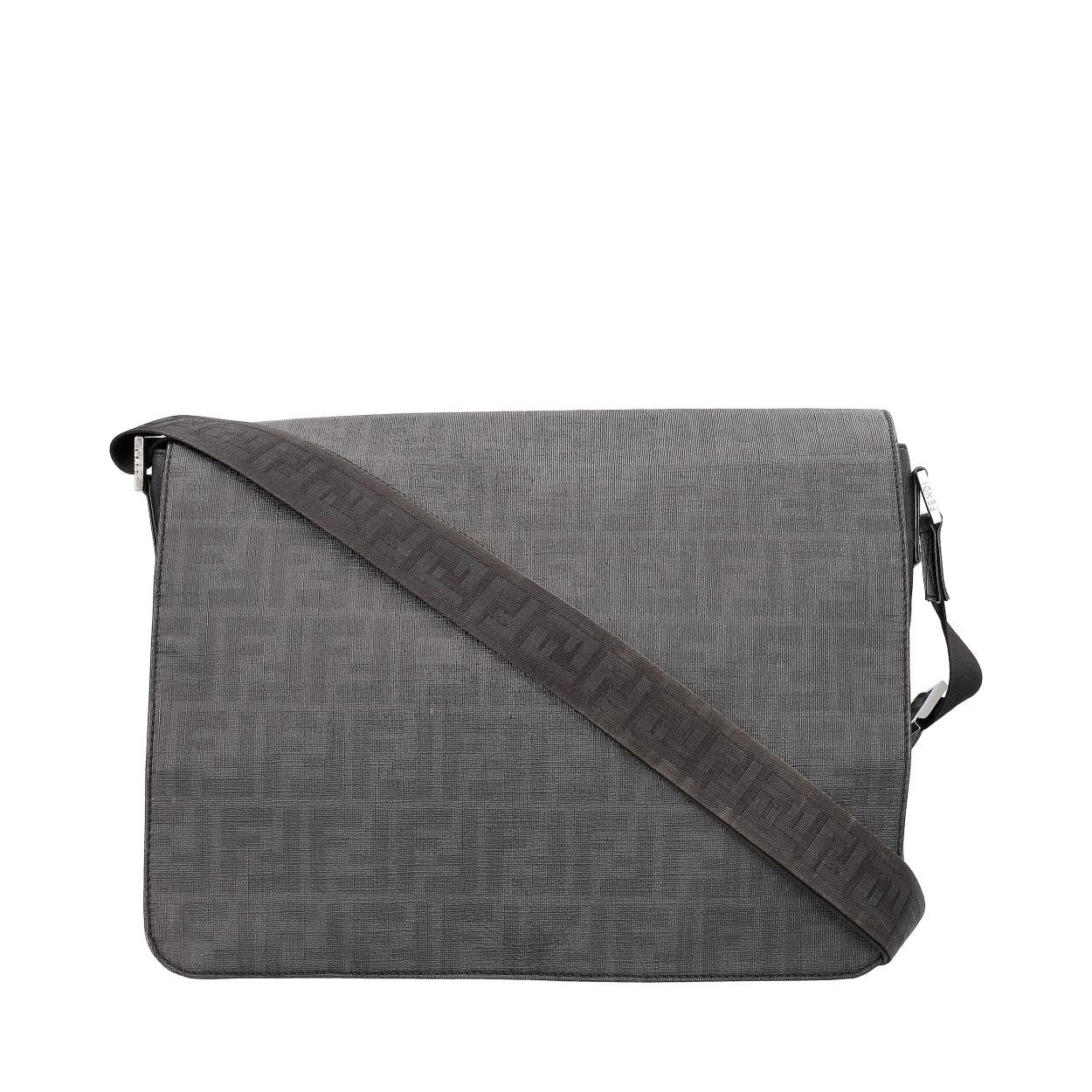 FENDI Zucca Spalmati Messenger Bag Grey | Luxity