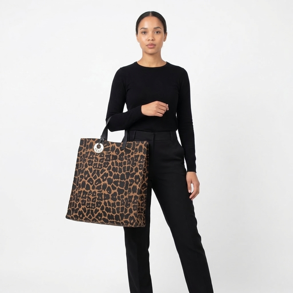 Canvas Leopard Print Tote