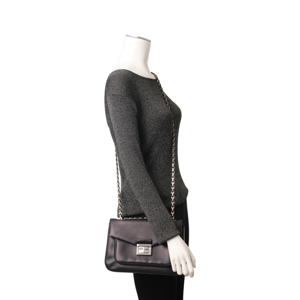 Leather Be Baguette Shoulder Bag Black