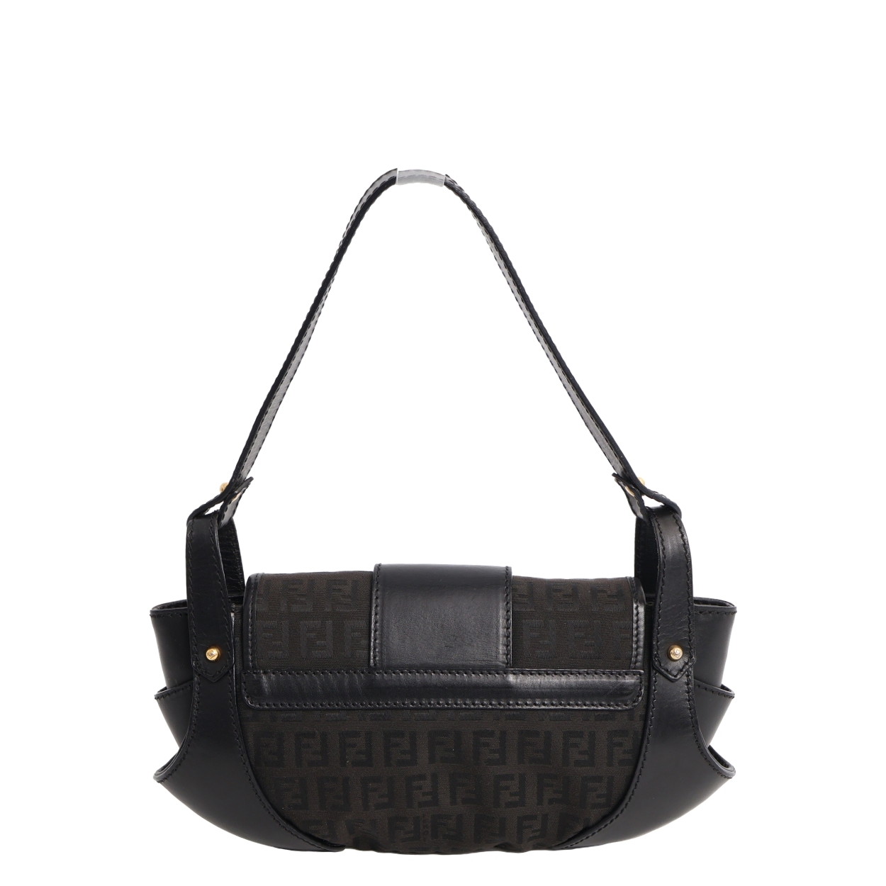 FENDI Vintage Leather Zucchino Compilation Bag Black/Tobacco | Luxity