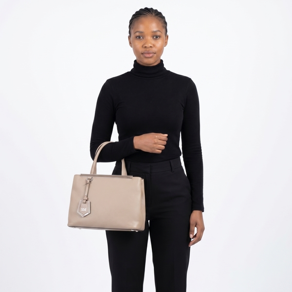 Leather Small 2Jours Tote Dove Grey