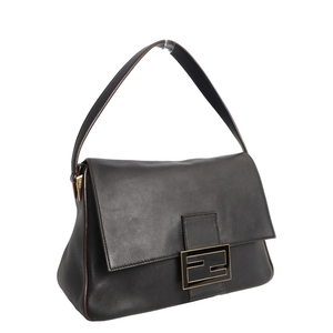 Leather Mama Baguette Shoulder Bag Black, view 2