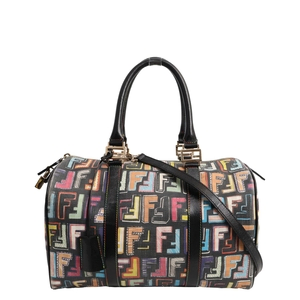 FENDI Coated Canvas Zucca Spalmati Forever Shoulder Bag