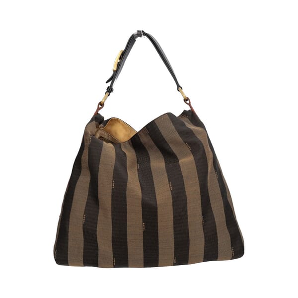 Canvas Pequin Stripe Hobo Brown/Black