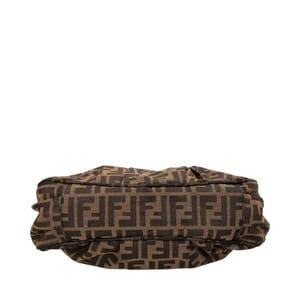 Canvas Zucca Small Mia Shoulder Bag Tobacco, view 5