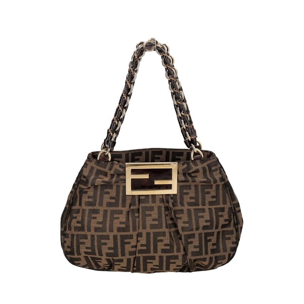 Canvas Zucca Small Mia Shoulder Bag Tobacco