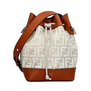 Vinyl/Leather Bucket Bag Tan