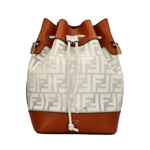 Vinyl/Leather Bucket Bag Tan, view 4