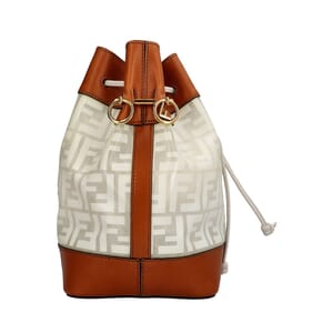 Vinyl/Leather Bucket Bag Tan, view 5
