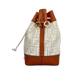 Vinyl/Leather Bucket Bag Tan, view 6