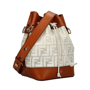 Vinyl/Leather Bucket Bag Tan, view 2