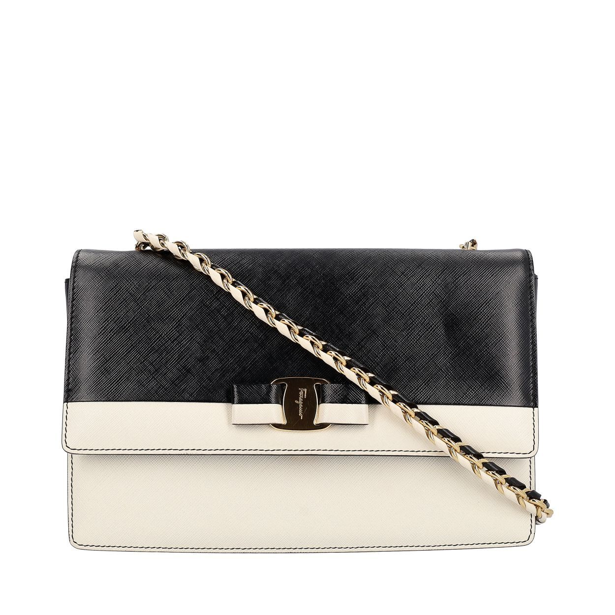 https://dbiyorq10n2b9.cloudfront.net/product-images/CBAGFER0066/SALVATORE-FERRAGAMO-Leather-Ginny-Shoulder-Bag-Black-White_1.jpg.webp