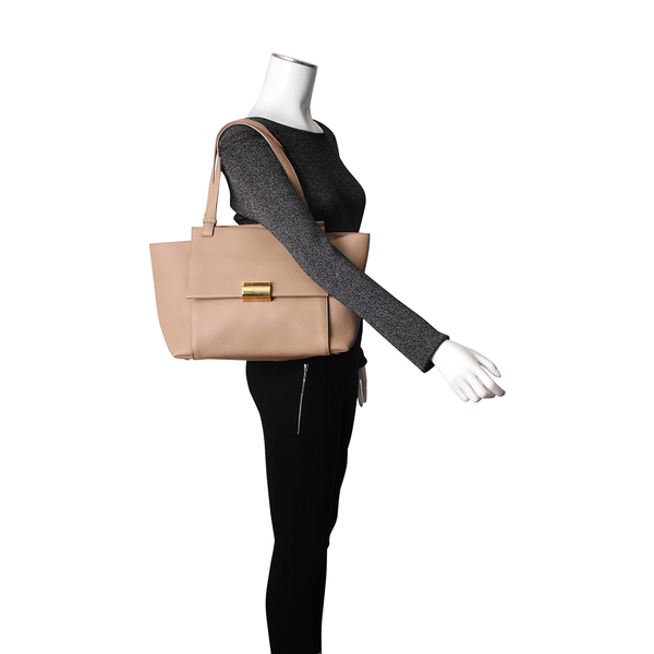 Leather Bitter Tote Beige