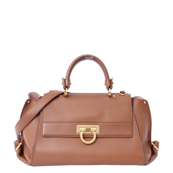 Leather Sofia Small Shoulder Bag Brown