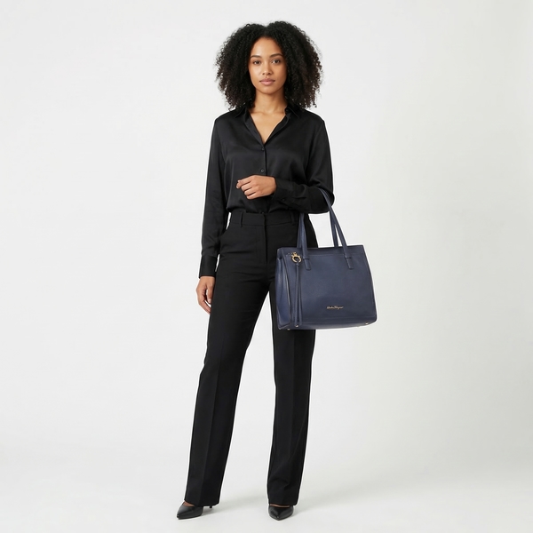 Leather Amy Tote Blue