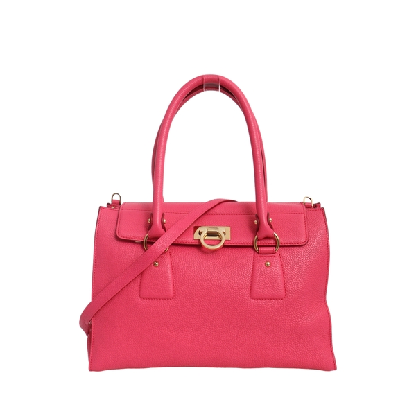 Leather Lotty Top Handle Bag Pink
