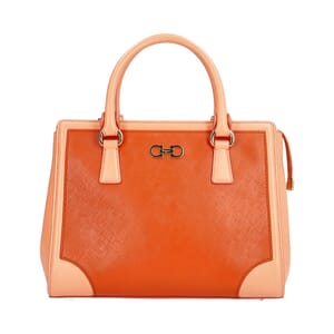Saffiano Leather Beky Tote Orange, view 4