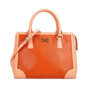 Saffiano Leather Beky Tote Orange